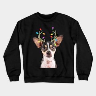 Rat Terrier Reindeer Christmas Dog Crewneck Sweatshirt